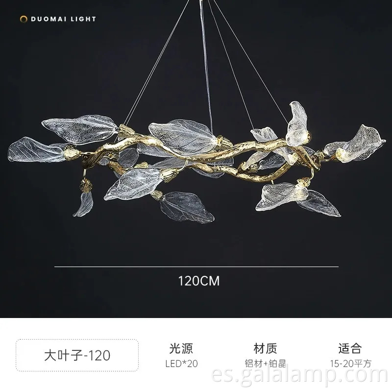 Elegante lámpara colgante de estilo rama para mesa de comedor